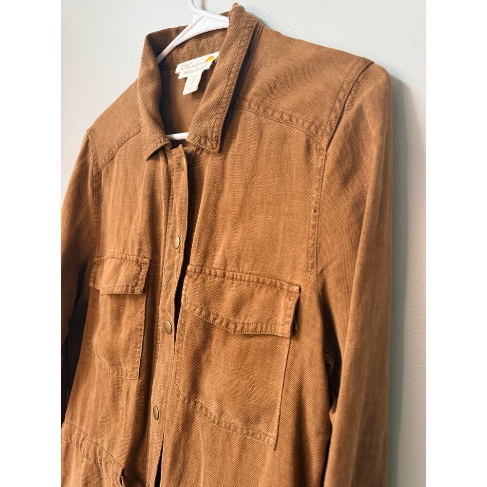 C&C California Cargo Safari Jacket, Brown Field Coat size Small - Picture 4 of 6